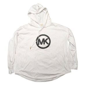 MK Michael kors black/white logo plus size hooded top shirt nwt 1xl
